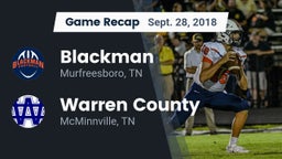 Recap: Blackman  vs. Warren County  2018