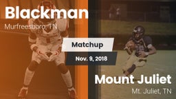 Matchup: Blackman  vs. Mount Juliet  2018