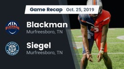 Recap: Blackman  vs. Siegel  2019