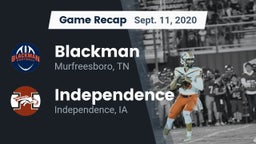Recap: Blackman  vs. Independence  2020