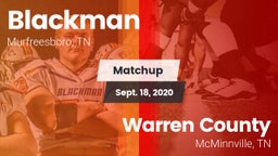 Matchup: Blackman  vs. Warren County  2020