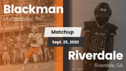 Matchup: Blackman  vs. Riverdale  2020