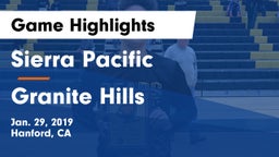 Sierra Pacific  vs Granite Hills  Game Highlights - Jan. 29, 2019