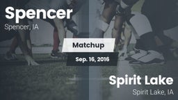 Matchup: Spencer  vs. Spirit Lake  2016