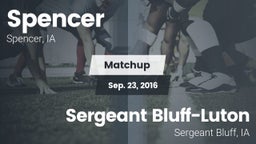 Matchup: Spencer  vs. Sergeant Bluff-Luton  2016