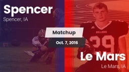 Matchup: Spencer  vs. Le Mars  2016