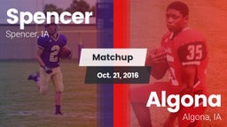 Matchup: Spencer  vs. Algona  2016