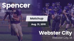 Matchup: Spencer  vs. Webster City  2018