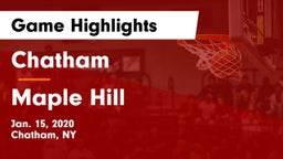 Chatham  vs Maple Hill   Game Highlights - Jan. 15, 2020