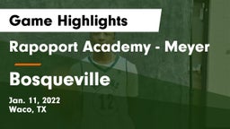 Rapoport Academy - Meyer  vs Bosqueville  Game Highlights - Jan. 11, 2022