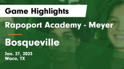 Rapoport Academy - Meyer  vs Bosqueville  Game Highlights - Jan. 27, 2023