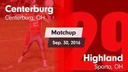 Matchup: Centerburg High vs. Highland  2016