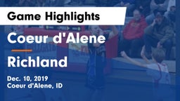 Coeur d'Alene  vs Richland  Game Highlights - Dec. 10, 2019