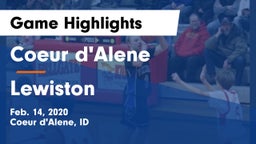 Coeur d'Alene  vs Lewiston  Game Highlights - Feb. 14, 2020