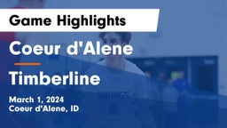 Coeur d'Alene  vs Timberline  Game Highlights - March 1, 2024