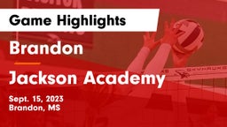 Brandon  vs Jackson Academy  Game Highlights - Sept. 15, 2023