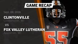 Recap: Clintonville  vs. Fox Valley Lutheran  2016
