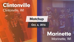 Matchup: Clintonville High vs. Marinette  2016