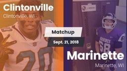 Matchup: Clintonville High vs. Marinette  2018
