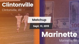 Matchup: Clintonville High vs. Marinette  2019