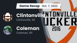 Recap: Clintonville  vs. Coleman  2022