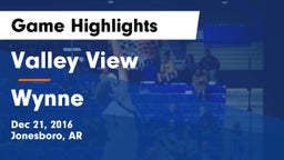 Valley View  vs Wynne  Game Highlights - Dec 21, 2016