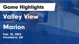 Valley View  vs Marion  Game Highlights - Feb. 23, 2024