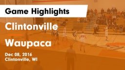 Clintonville  vs Waupaca  Game Highlights - Dec 08, 2016