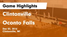 Clintonville  vs Oconto Falls  Game Highlights - Dec 02, 2016