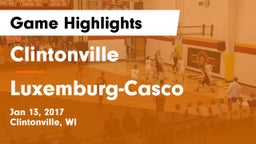 Clintonville  vs Luxemburg-Casco  Game Highlights - Jan 13, 2017