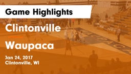 Clintonville  vs Waupaca  Game Highlights - Jan 24, 2017