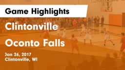 Clintonville  vs Oconto Falls  Game Highlights - Jan 26, 2017