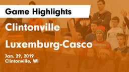 Clintonville  vs Luxemburg-Casco  Game Highlights - Jan. 29, 2019