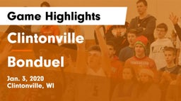 Clintonville  vs Bonduel  Game Highlights - Jan. 3, 2020