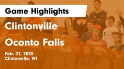 Clintonville  vs Oconto Falls  Game Highlights - Feb. 21, 2020