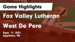 Fox Valley Lutheran  vs West De Pere  Game Highlights - Sept. 11, 2021