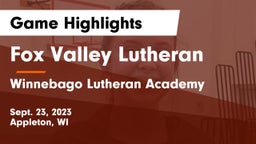 Fox Valley Lutheran  vs Winnebago Lutheran Academy  Game Highlights - Sept. 23, 2023