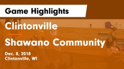 Clintonville  vs Shawano Community  Game Highlights - Dec. 8, 2018