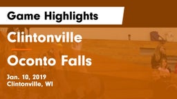 Clintonville  vs Oconto Falls  Game Highlights - Jan. 10, 2019