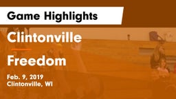 Clintonville  vs Freedom  Game Highlights - Feb. 9, 2019