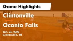 Clintonville  vs Oconto Falls  Game Highlights - Jan. 23, 2020