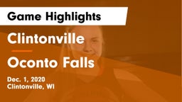 Clintonville  vs Oconto Falls  Game Highlights - Dec. 1, 2020