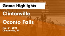 Clintonville  vs Oconto Falls  Game Highlights - Jan. 21, 2021