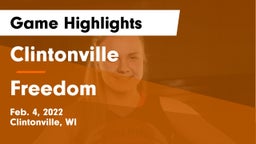 Clintonville  vs Freedom  Game Highlights - Feb. 4, 2022