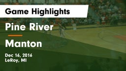 Pine River  vs Manton  Game Highlights - Dec 16, 2016