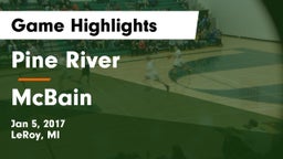 Pine River  vs McBain  Game Highlights - Jan 5, 2017