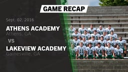 Recap: Athens Academy vs. Lakeview Academy  2016