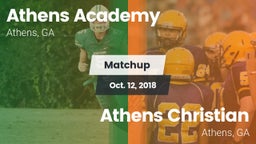Matchup: Athens Academy vs. Athens Christian  2018