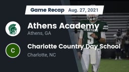 Recap: Athens Academy vs. Charlotte Country Day School 2021