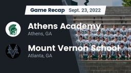 Recap: Athens Academy vs. Mount Vernon School 2022